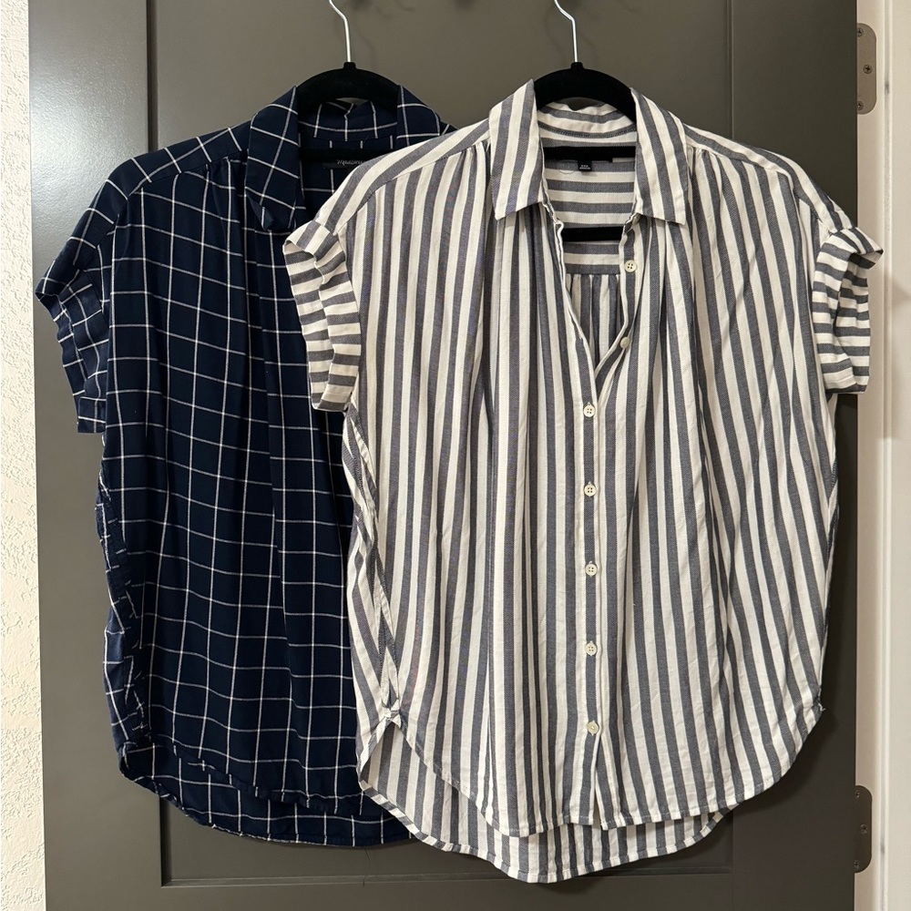 Lot of 2 Madewell Central Drapey Oversized Shirts XXS